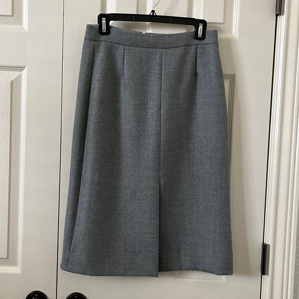 J crew grey wool skirt